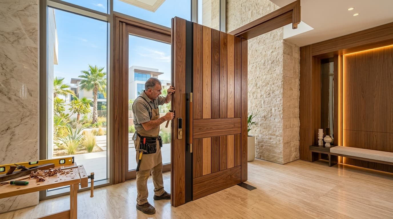 تركيب وصيانة الأبواب الخشبية